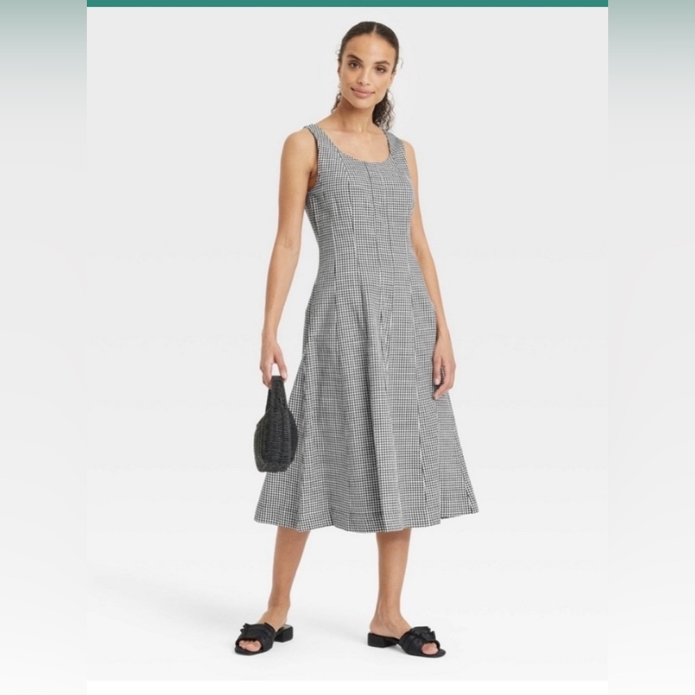 a new day Black and White Gingham Dress - NWT 6